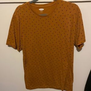 Men’s large old navy orange shirt with palm tree pattern